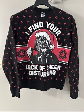 NWOT Star Wars licensed Black, Red & White Darth Vader Holiday CrewSweatshirt